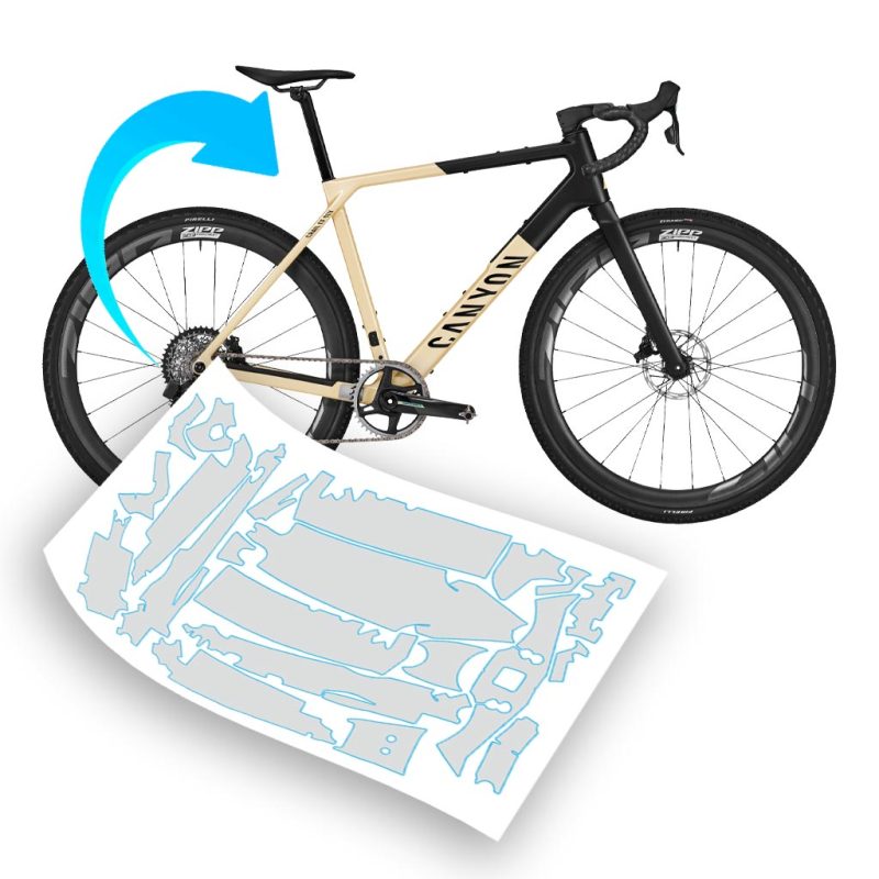 Pellicola protettiva telaio per bici Canyon Grail CF | CF SL | CF SLX 2021 - 2024 650 Carbon